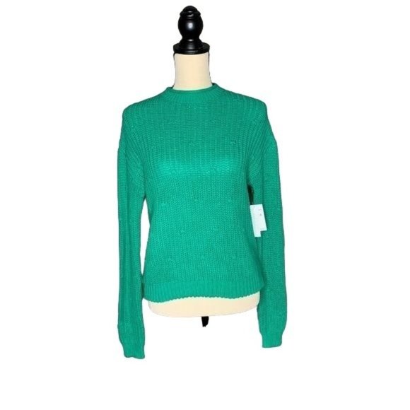 Abound Green Ribbed Knit Dolman Sweater Women's Size XXS - Picture 1 of 5